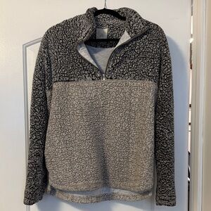 Cozy Gray Sherpa quarter zip